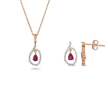 1,03 Karat Pırlantalı Renkli Taşlı Mini Set