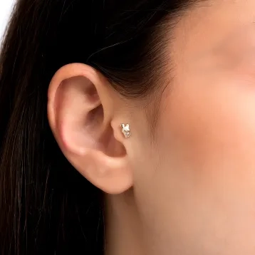 0,01 Karat Pırlantalı Piercing