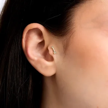 0,02 Karat Pırlantalı Piercing