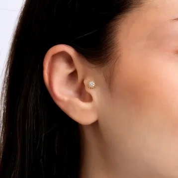 0,08 Karat Pırlantalı Piercing