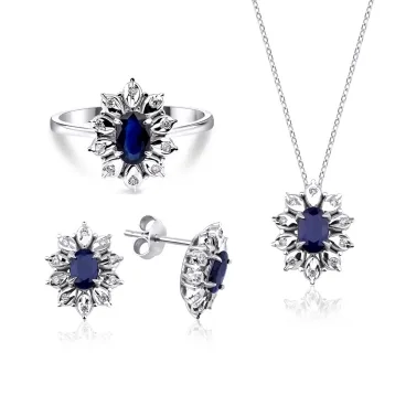 2,54 Toplam Karat Safir Renkli Pırlantalı Set