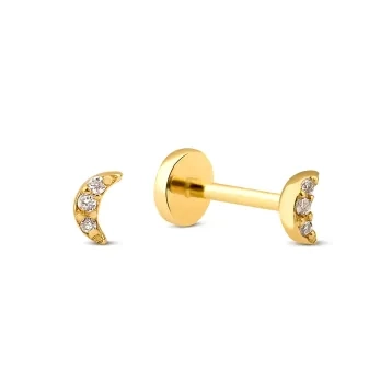 0,01 Karat Pırlantalı Piercing